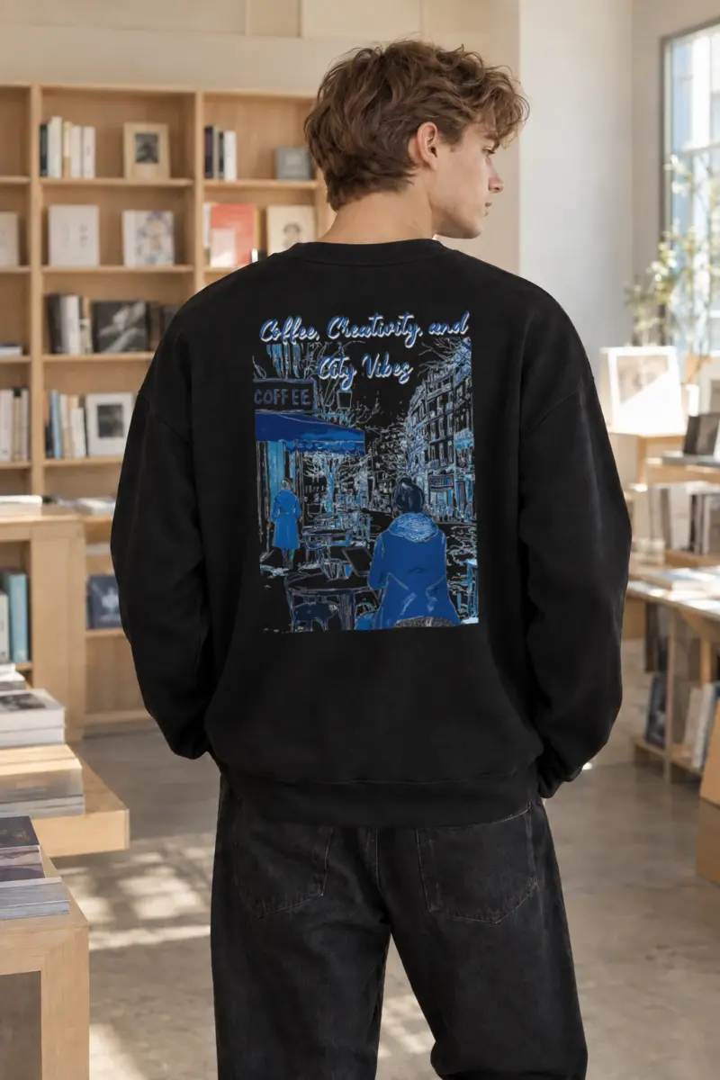 "Coffee And City Vibes" Heavy Blend Unisex Crewneck Sweatshirt | Gildan 18000