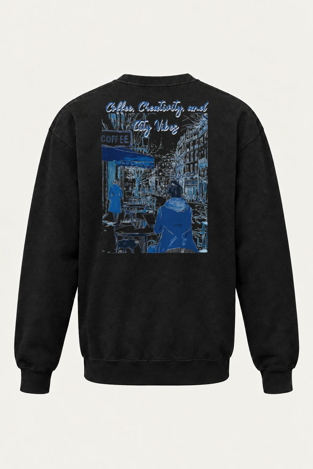 "Coffee And City Vibes" Heavy Blend Unisex Crewneck Sweatshirt | Gildan 18000