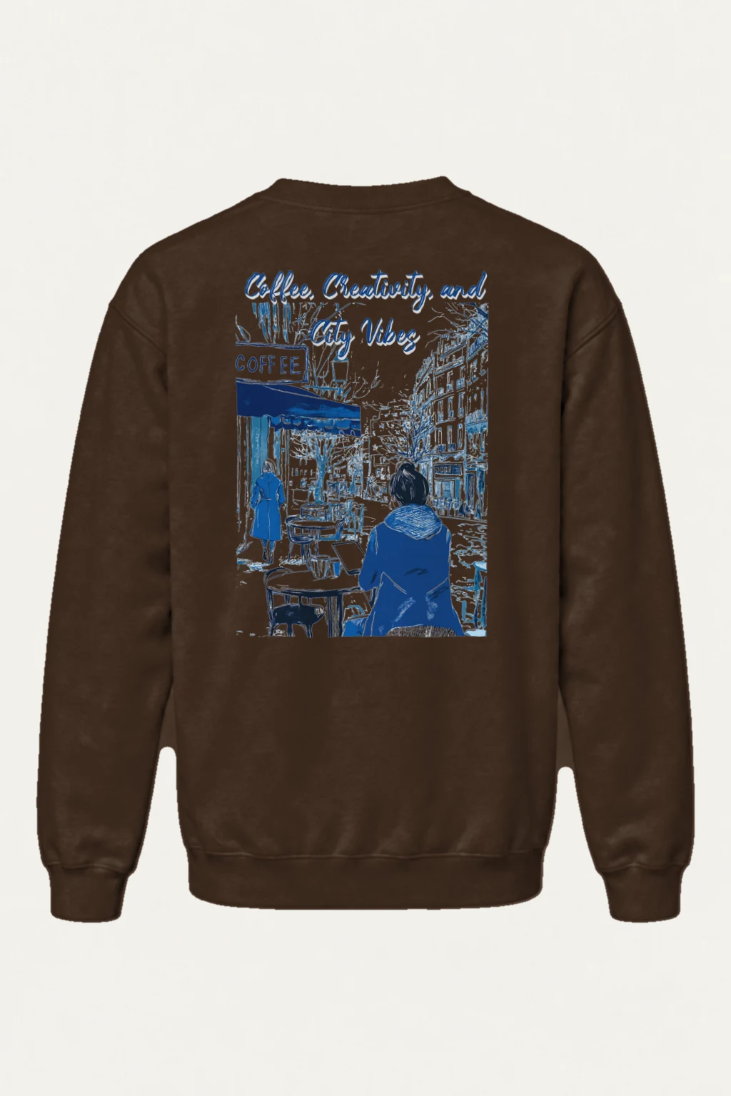 "Coffee And City Vibes" Heavy Blend Unisex Crewneck Sweatshirt | Gildan 18000