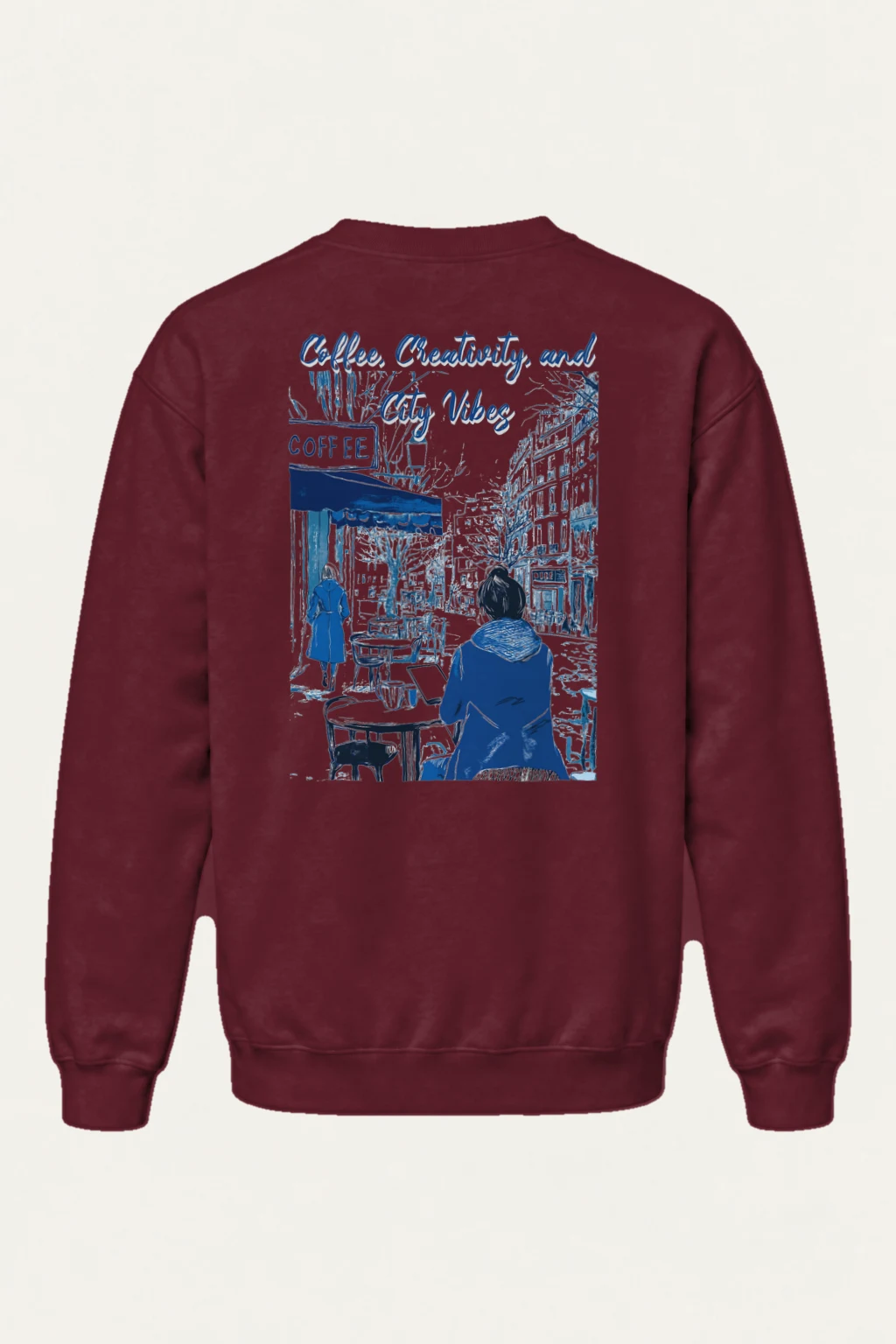 "Coffee And City Vibes" Heavy Blend Unisex Crewneck Sweatshirt | Gildan 18000