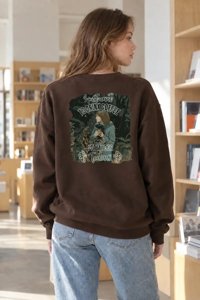 "Coffee And Dog" Heavy Blend Unisex Crewneck Sweatshirt | Gildan 18000