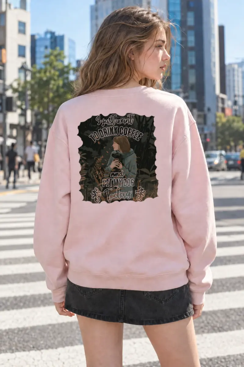 “Coffee And Dog” Heavy Blend Unisex Crewneck Sweatshirt | Gildan 18000