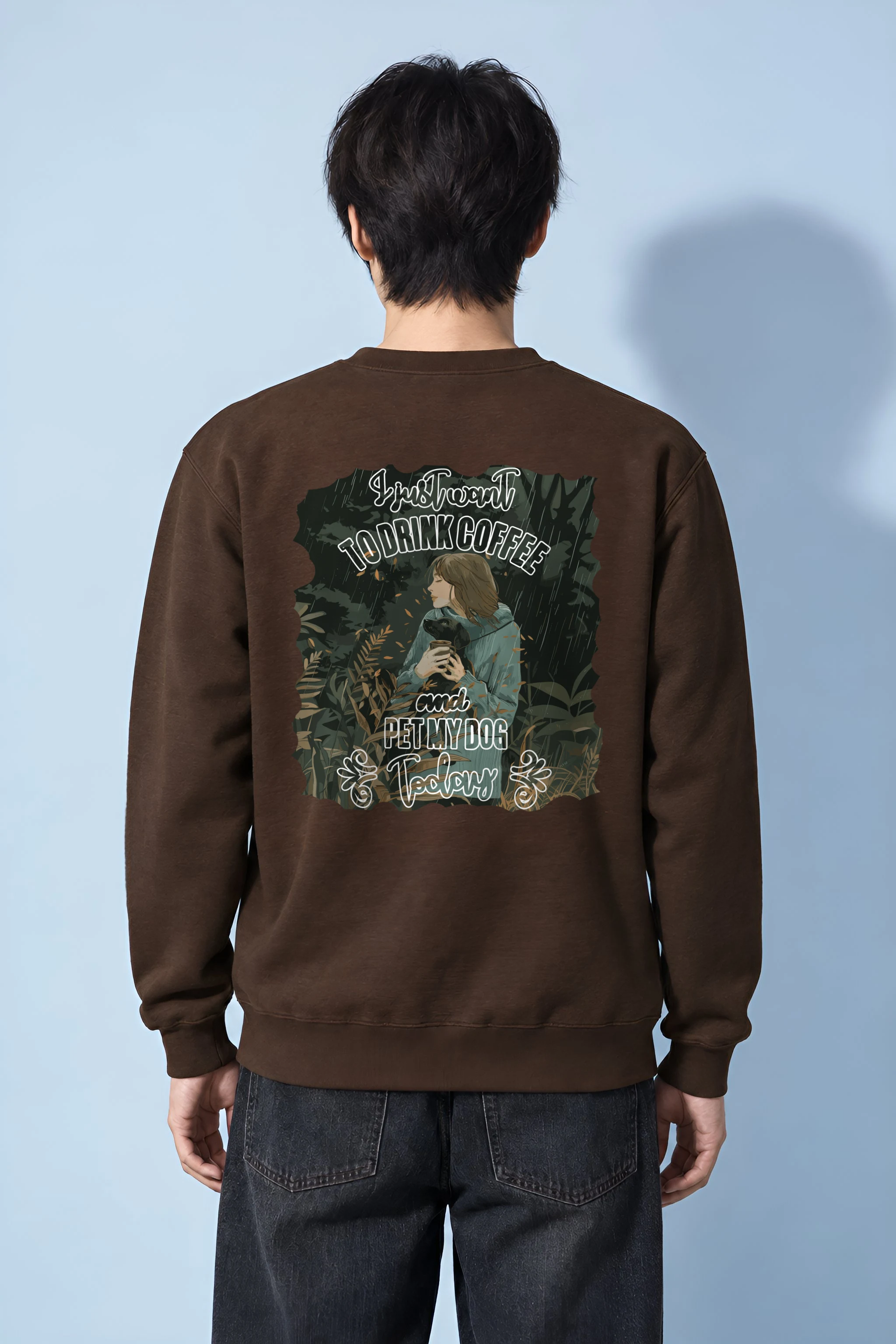 "Coffee And Dog" Heavy Blend Unisex Crewneck Sweatshirt