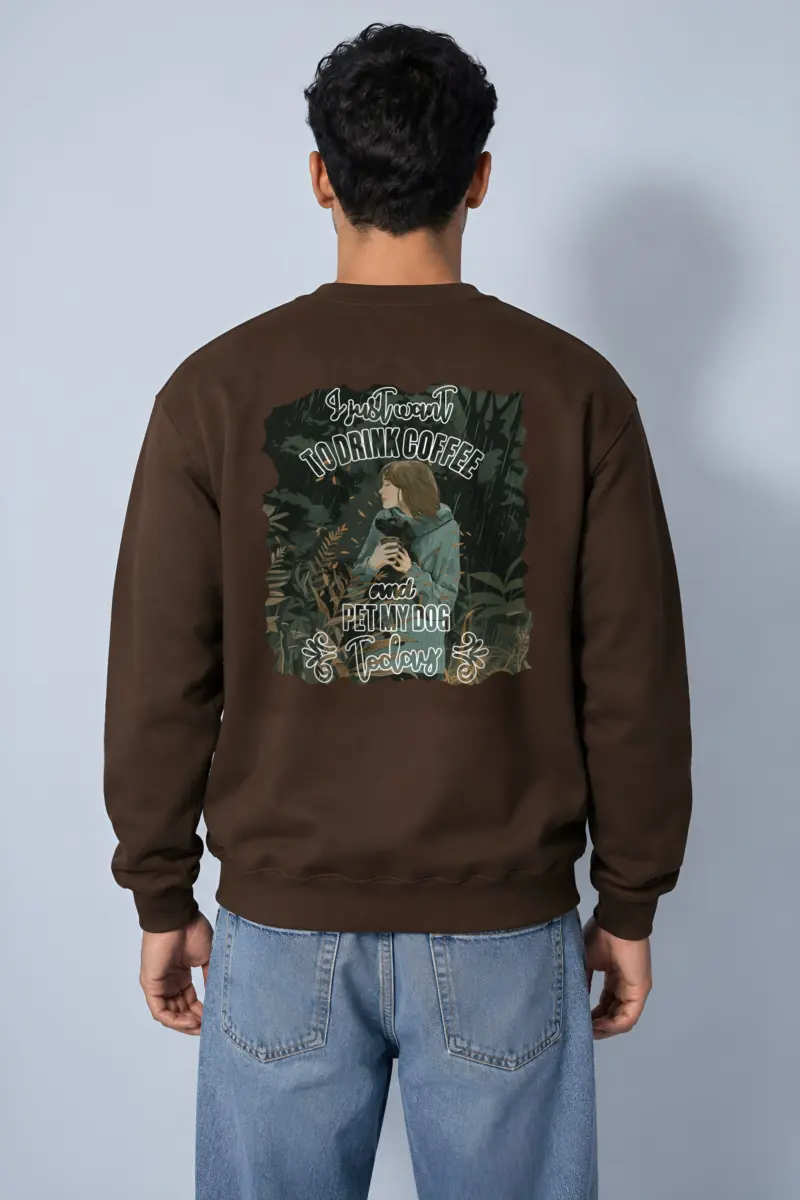 "Coffee And Dog" Heavy Blend Unisex Crewneck Sweatshirt