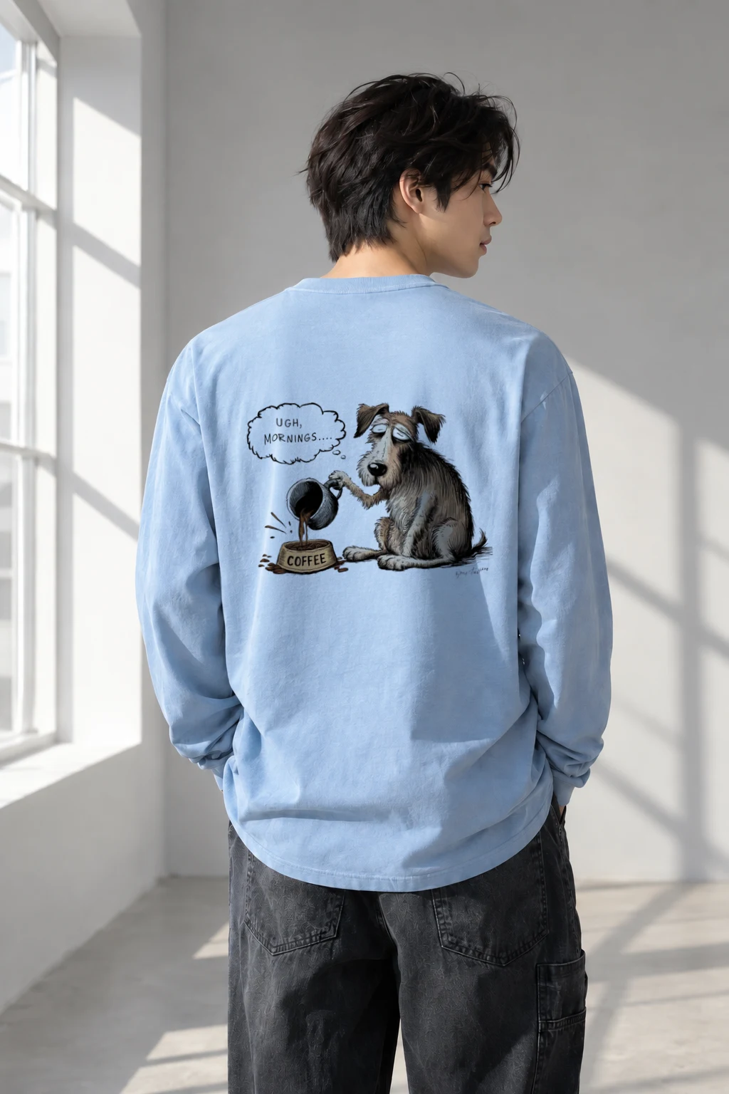 "Coffee Before Conversation" Unisex Longsleeve T-shirt | Gildan 2400