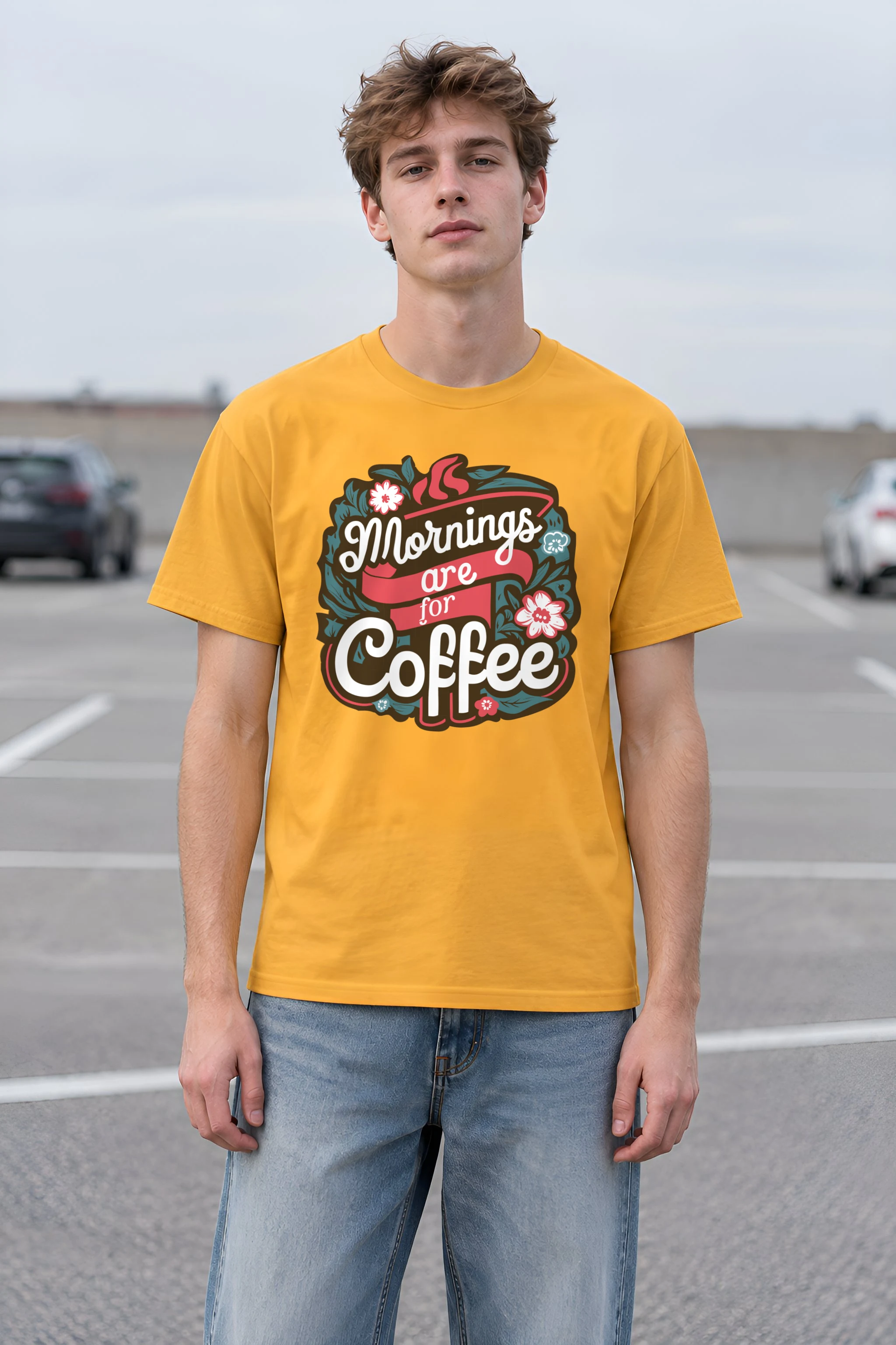 "Coffee Blossom Club" Heavyweight Unisex Crewneck T-shirt
