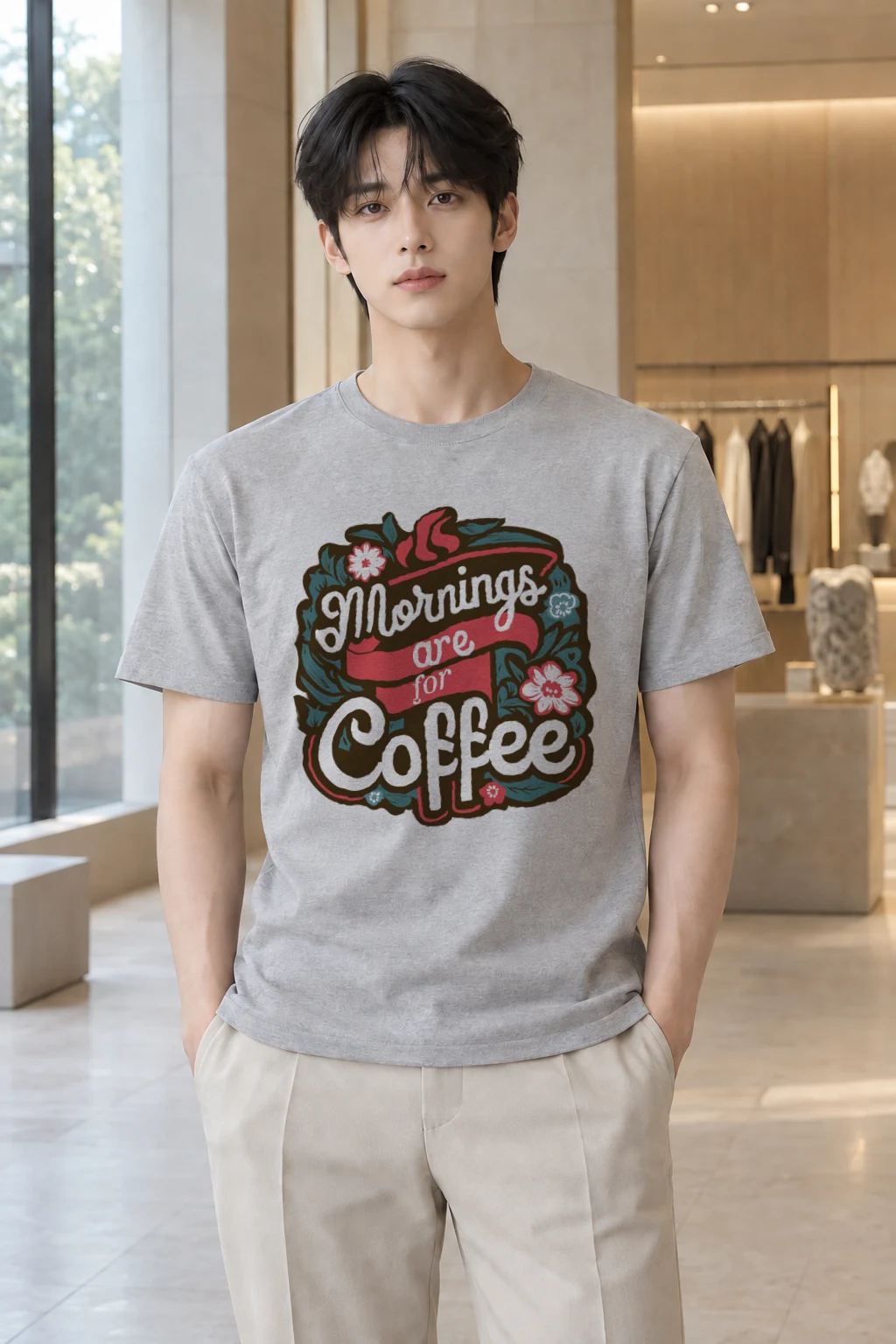 "Coffee Blossom Club" Heavyweight Unisex Crewneck T-shirt | Gildan 5000