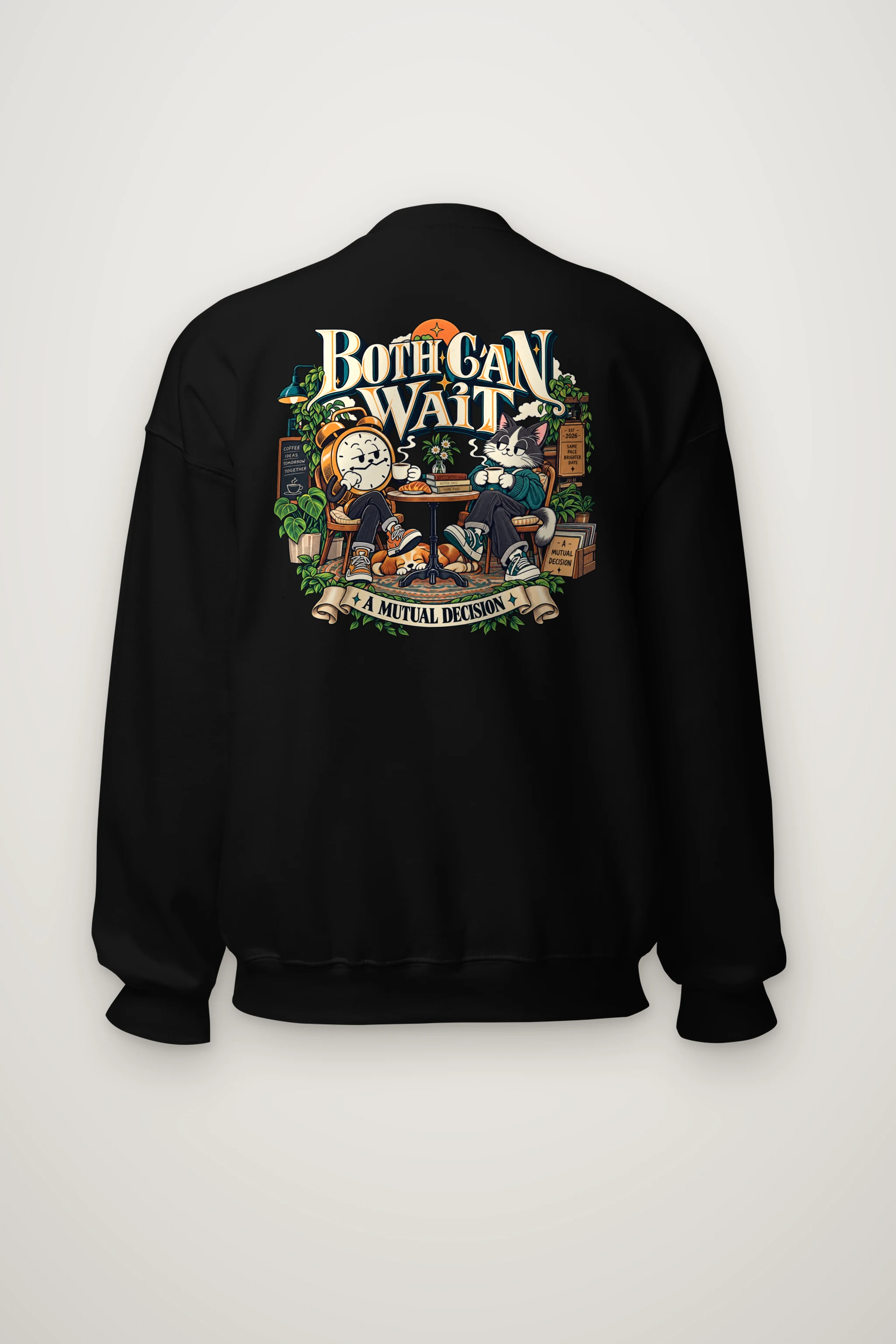 "Coffee Break Clock" Heavy Blend Unisex Crewneck Sweatshirt