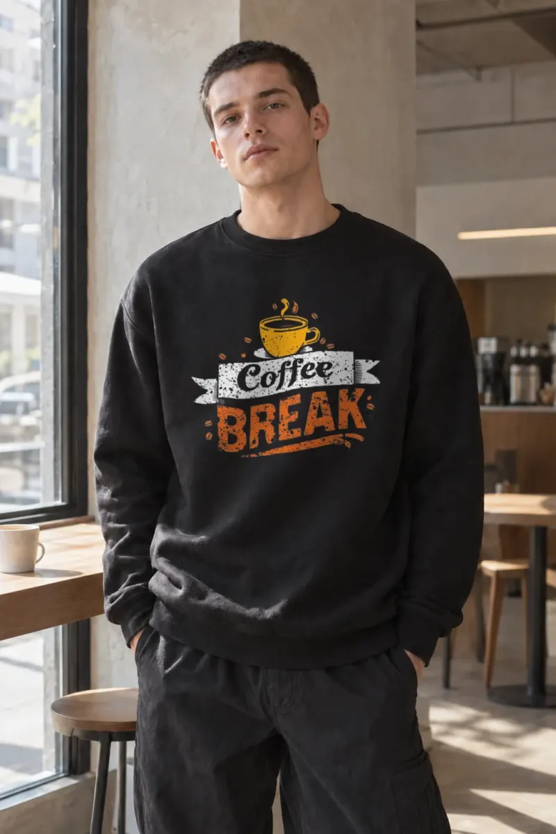 “Coffee Break” Heavy Blend Unisex Crewneck Sweatshirt | Gildan 18000