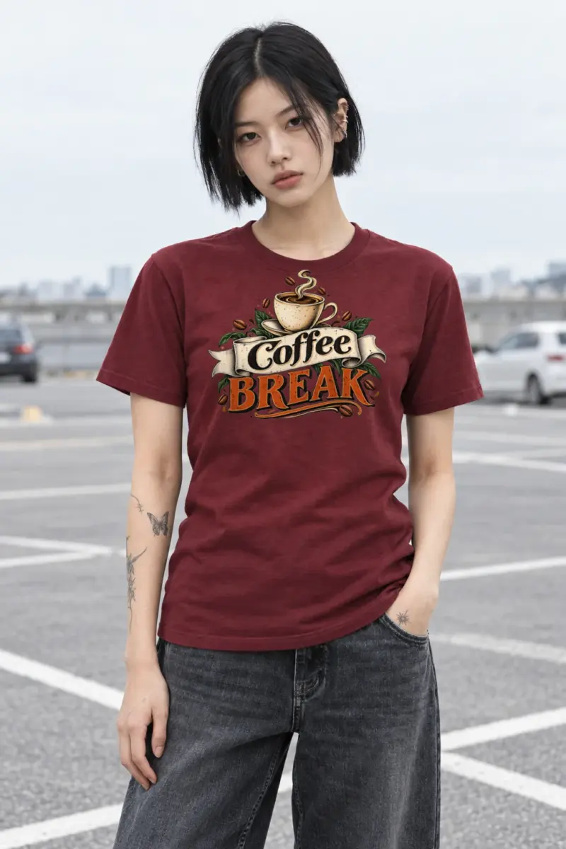 "Coffee Break" Heavyweight Unisex Crewneck T-shirt