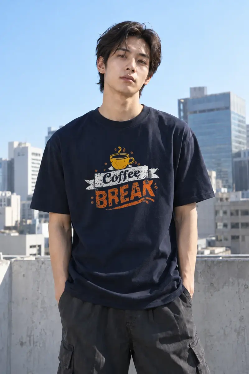 “Coffee Break” Heavyweight Unisex Crewneck T-shirt | Gildan 5000