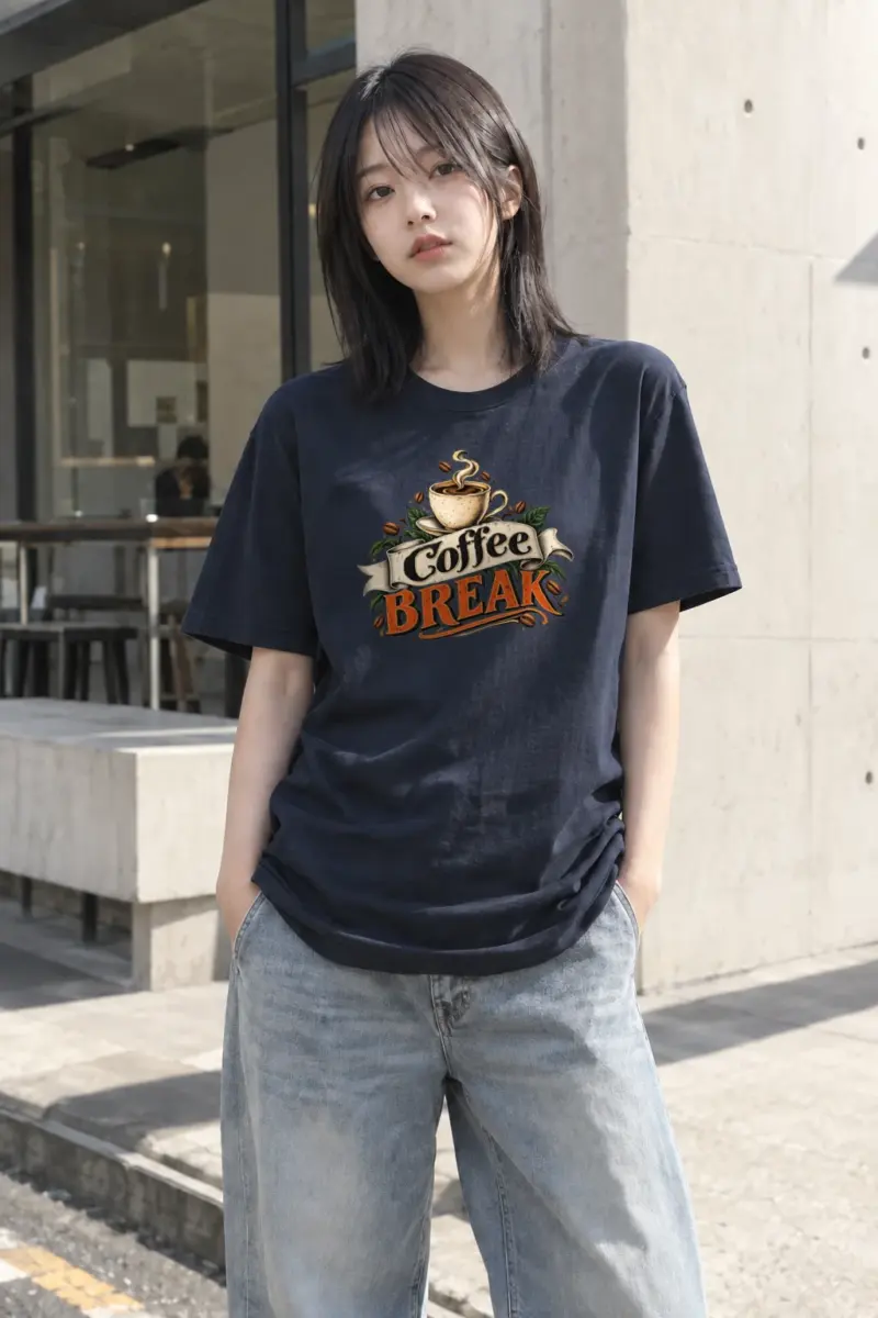 "Coffee Break" Heavyweight Unisex Crewneck T-shirt | Gildan 5000