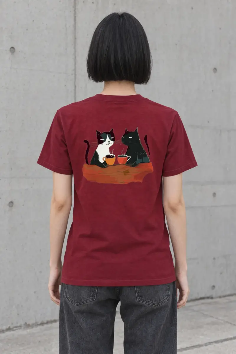 "Coffee Cat Break" Heavyweight Unisex Crewneck T-shirt
