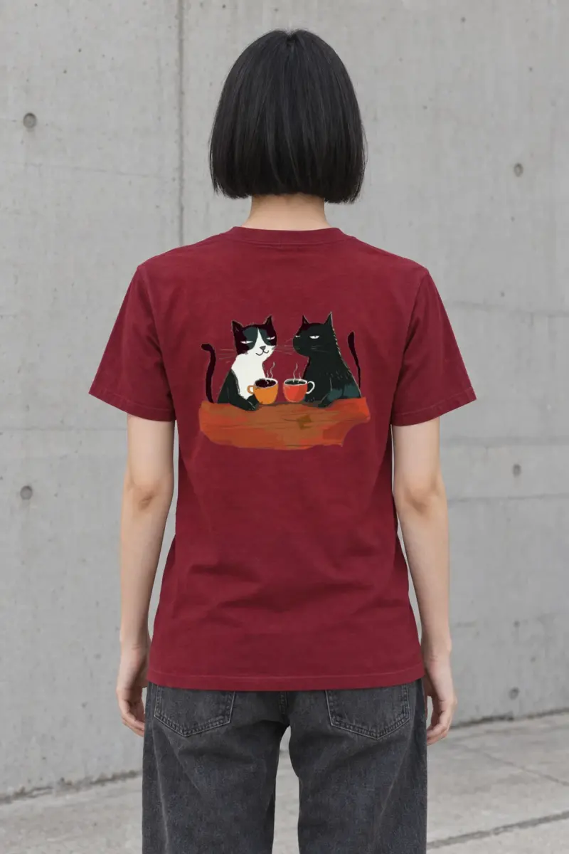 "Coffee Cat Break" Heavyweight Unisex Crewneck T-shirt