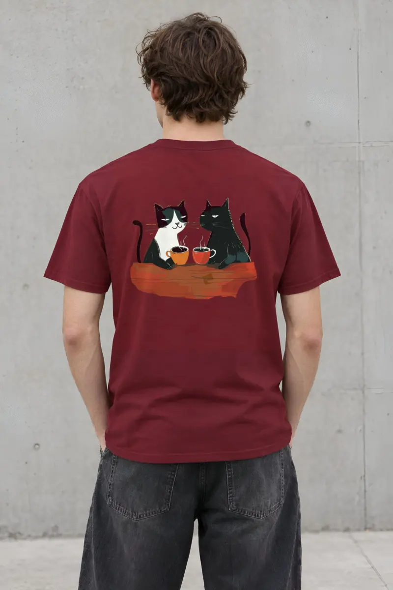 "Coffee Cat Break" Heavyweight Unisex Crewneck T-shirt