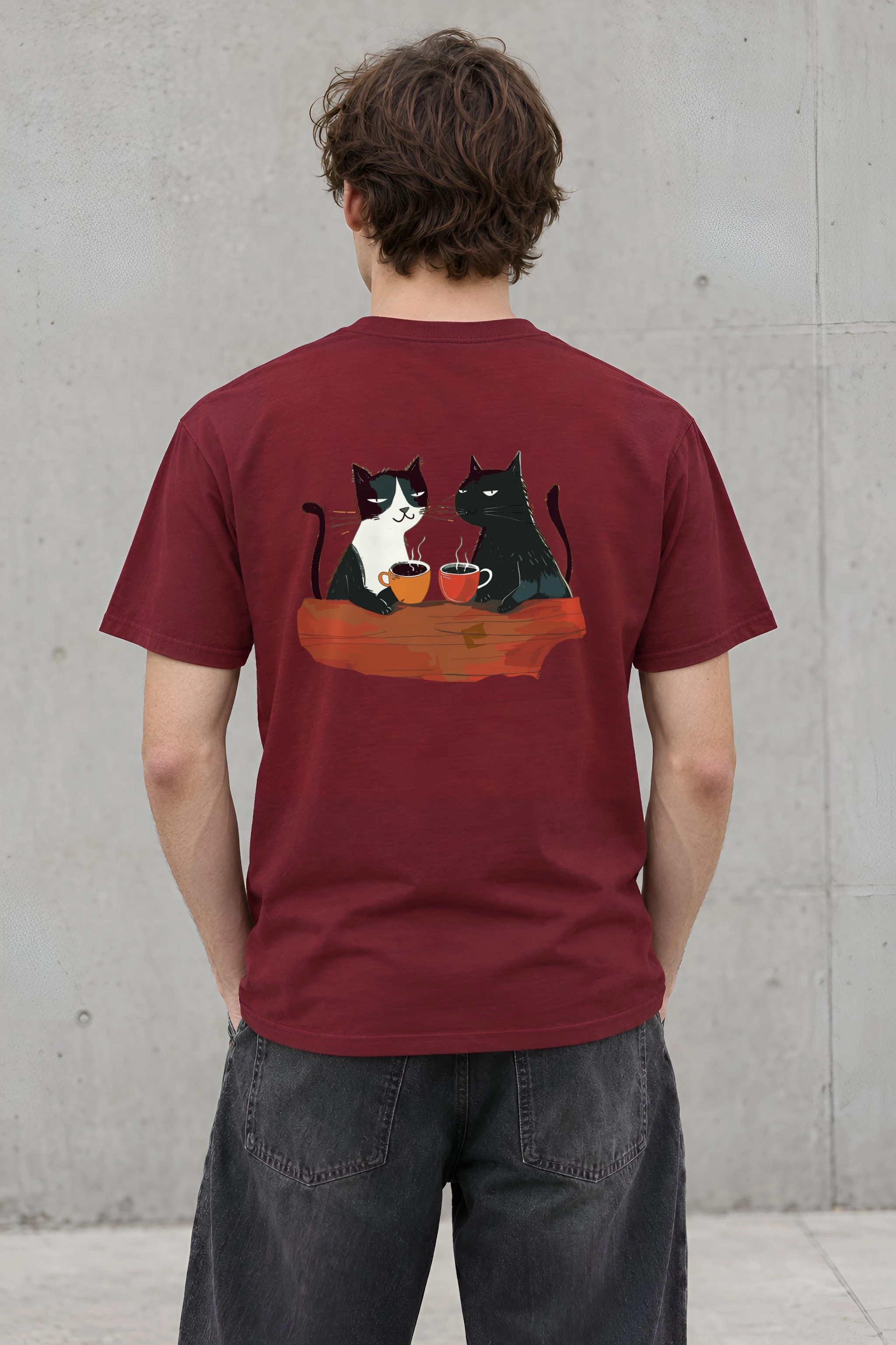"Coffee Cat Break" Heavyweight Unisex Crewneck T-shirt