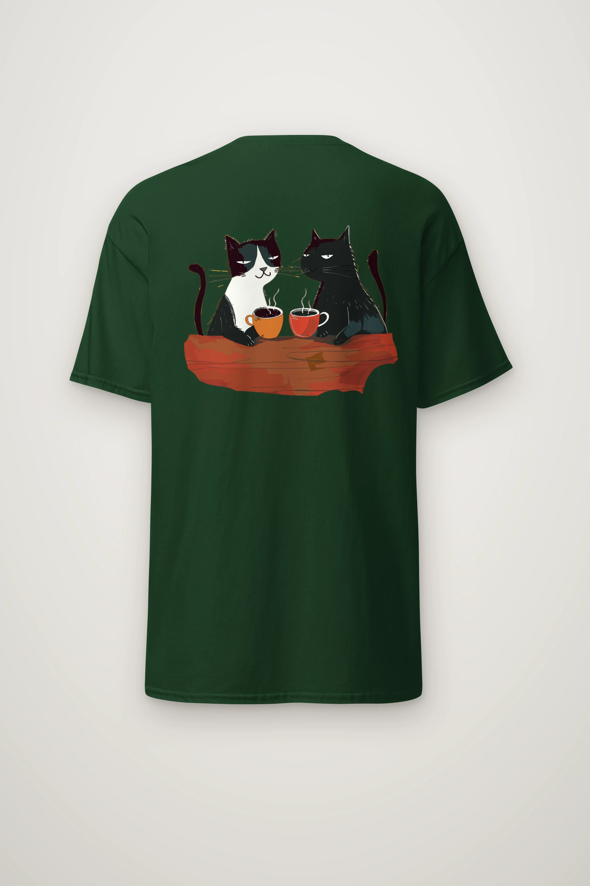 "Coffee Cat Break" Heavyweight Unisex Crewneck T-shirt