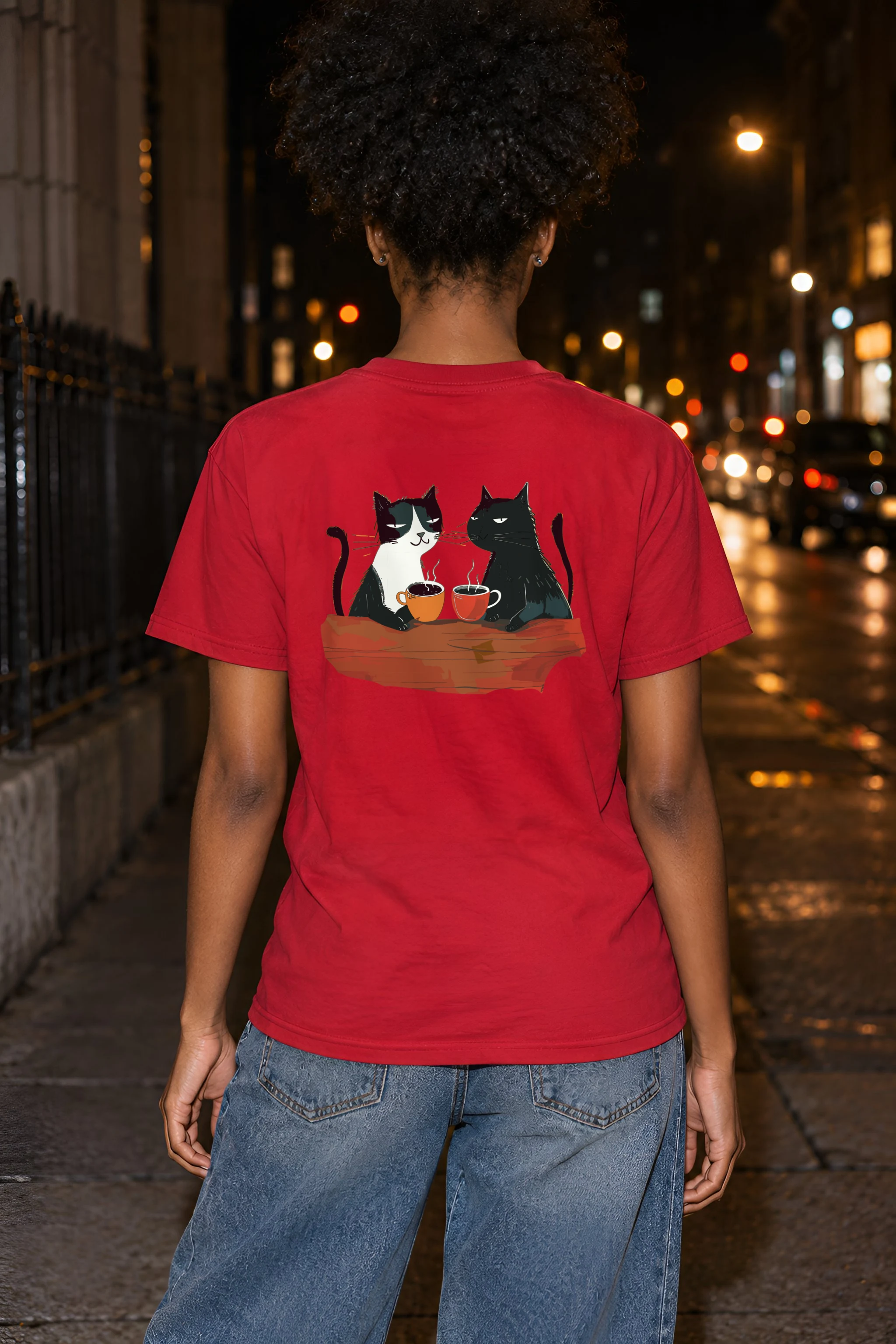 "Coffee Cat Break" Heavyweight Unisex Crewneck T-shirt