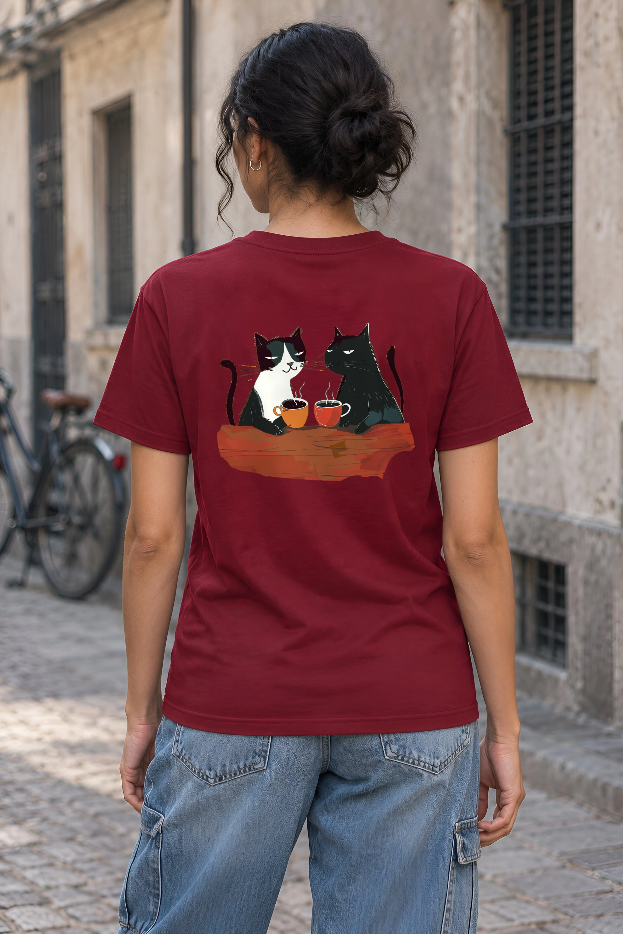 "Coffee Cat Break" Heavyweight Unisex Crewneck T-shirt