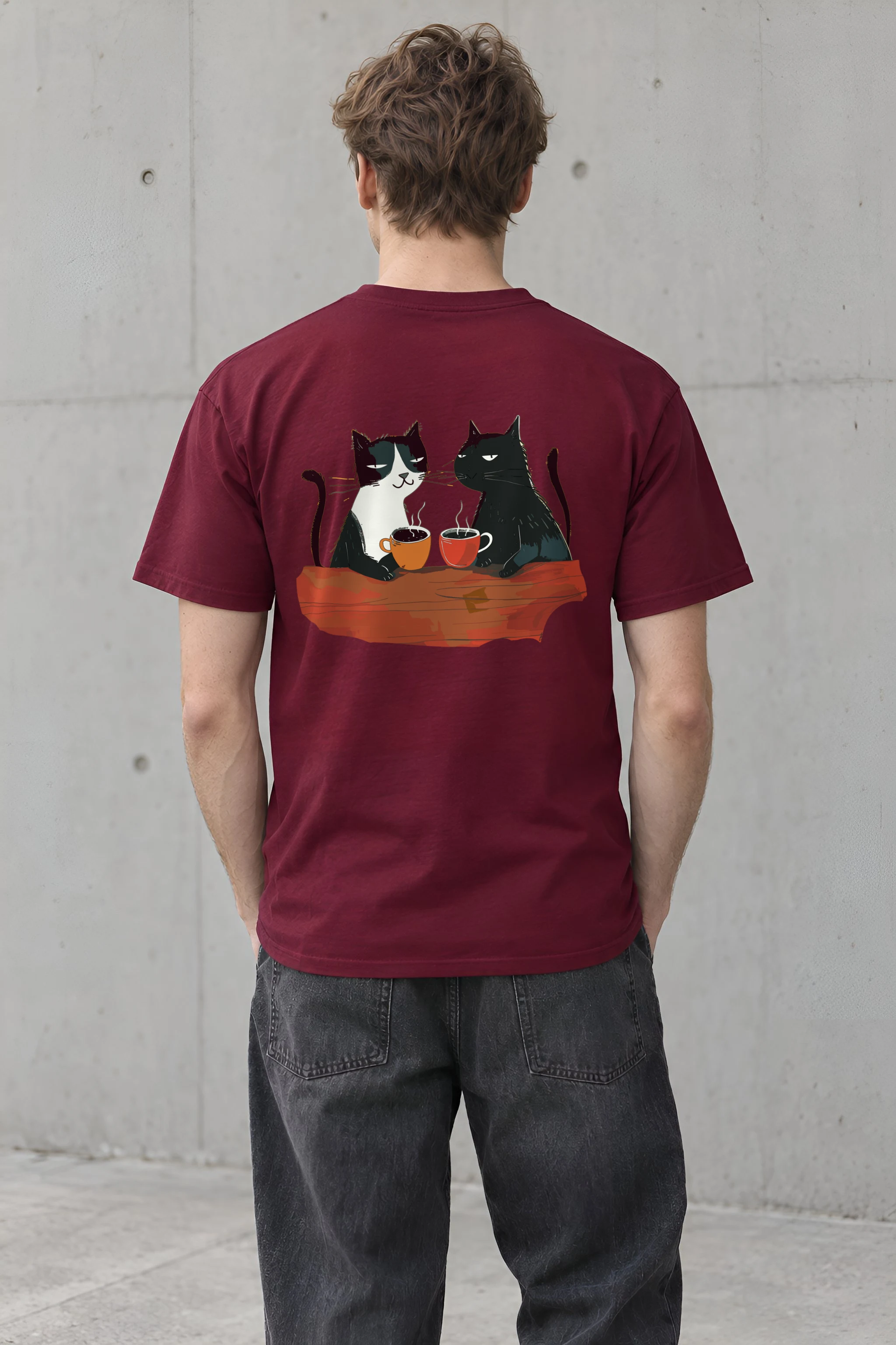 "Coffee Cat Break" Heavyweight Unisex Crewneck T-shirt