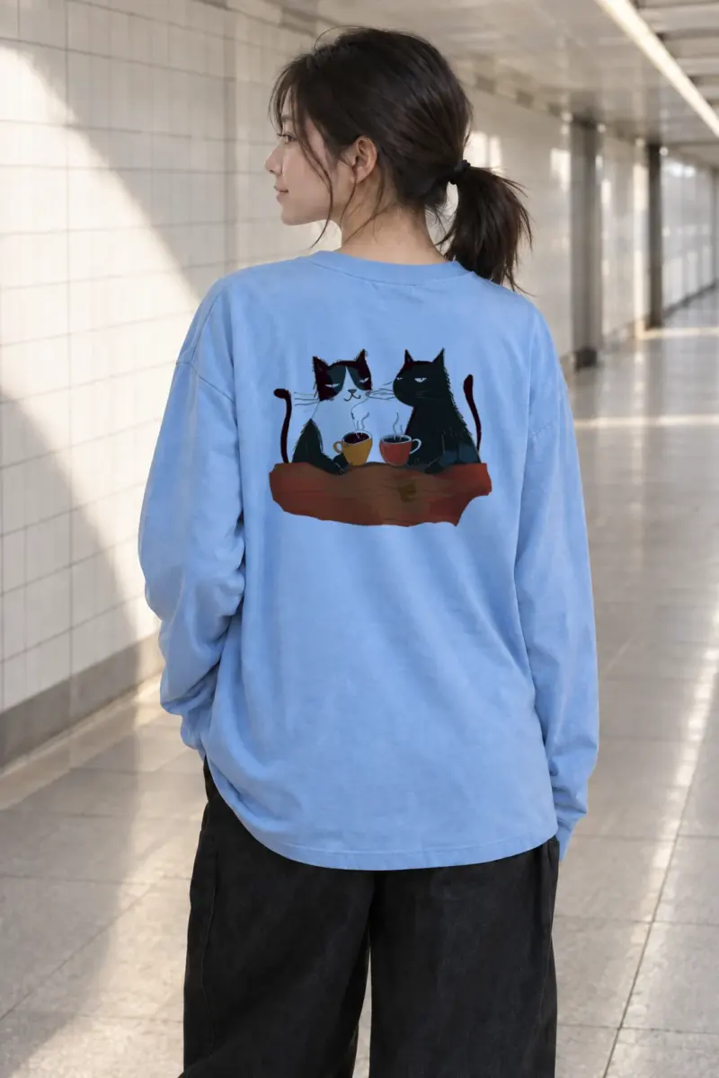 "Coffee Cat Break" Unisex Longsleeve T-shirt | Gildan 2400