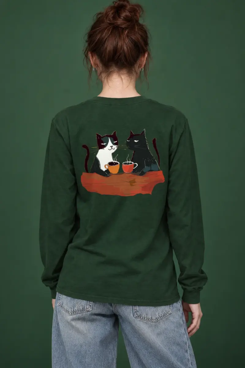 "Coffee Cat Break" Unisex Longsleeve T-shirt