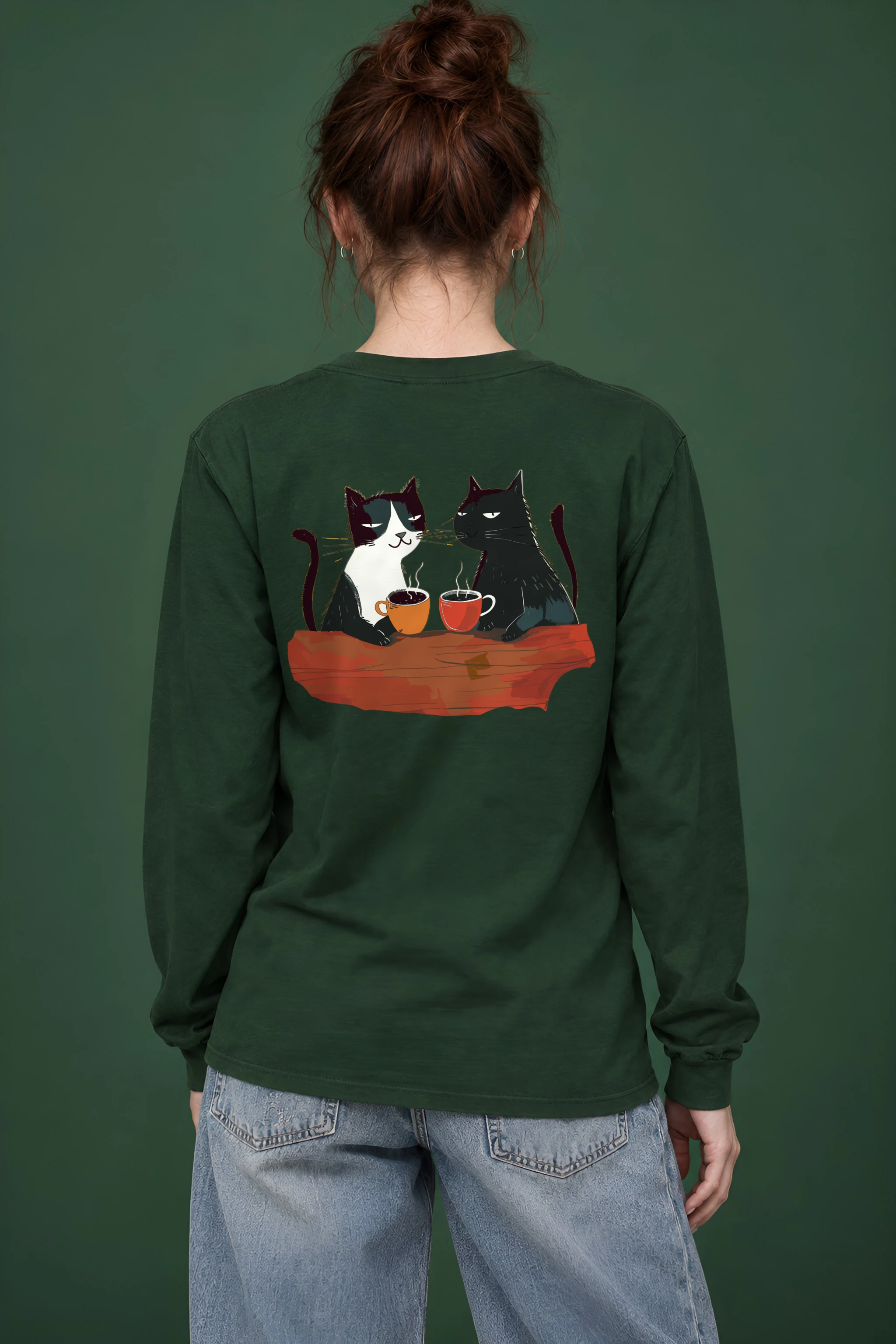 "Coffee Cat Break" Unisex Longsleeve T-shirt