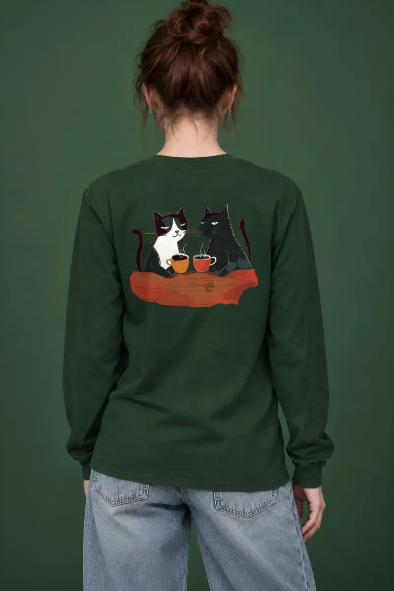 "Coffee Cat Break" Unisex Longsleeve T-shirt