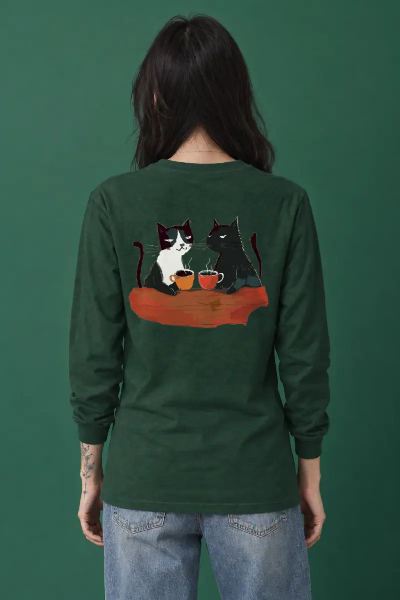 "Coffee Cat Break" Unisex Longsleeve T-shirt