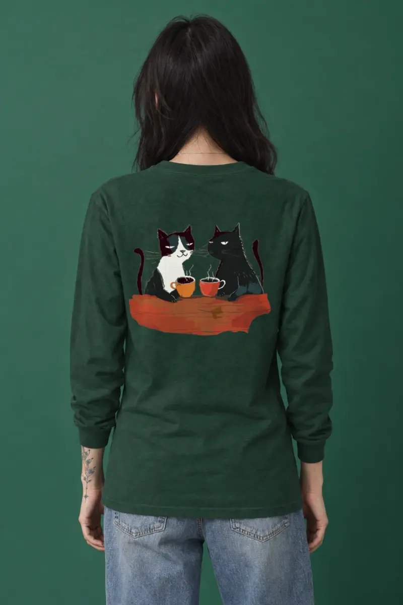 "Coffee Cat Break" Unisex Longsleeve T-shirt