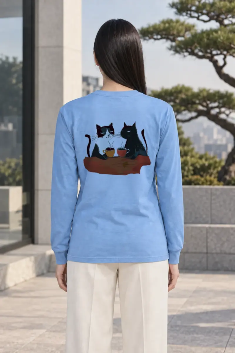 "Coffee Cat Break" Unisex Longsleeve T-shirt | Gildan 2400