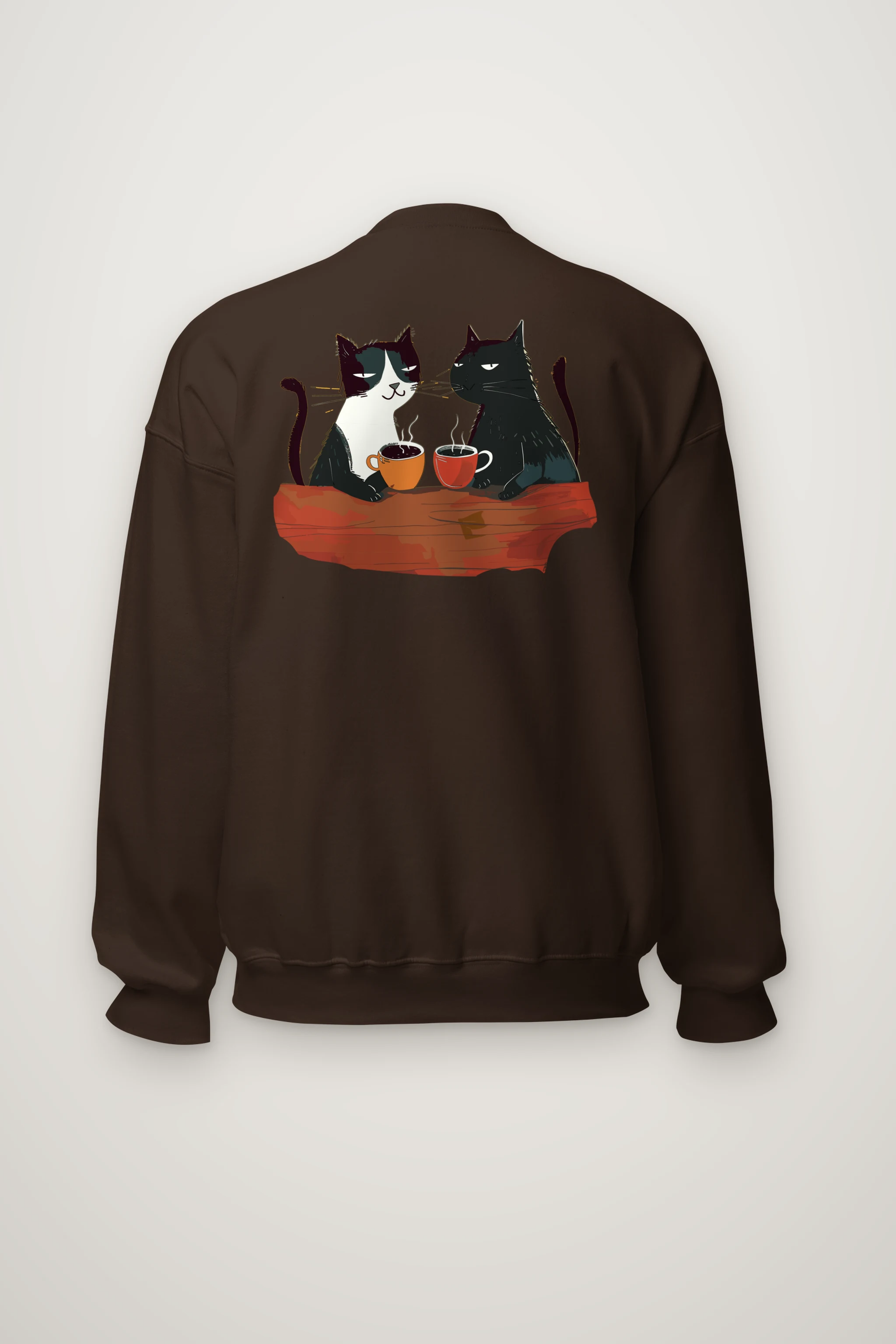 "Coffee Cat Companions" Heavy Blend Unisex Crewneck Sweatshirt