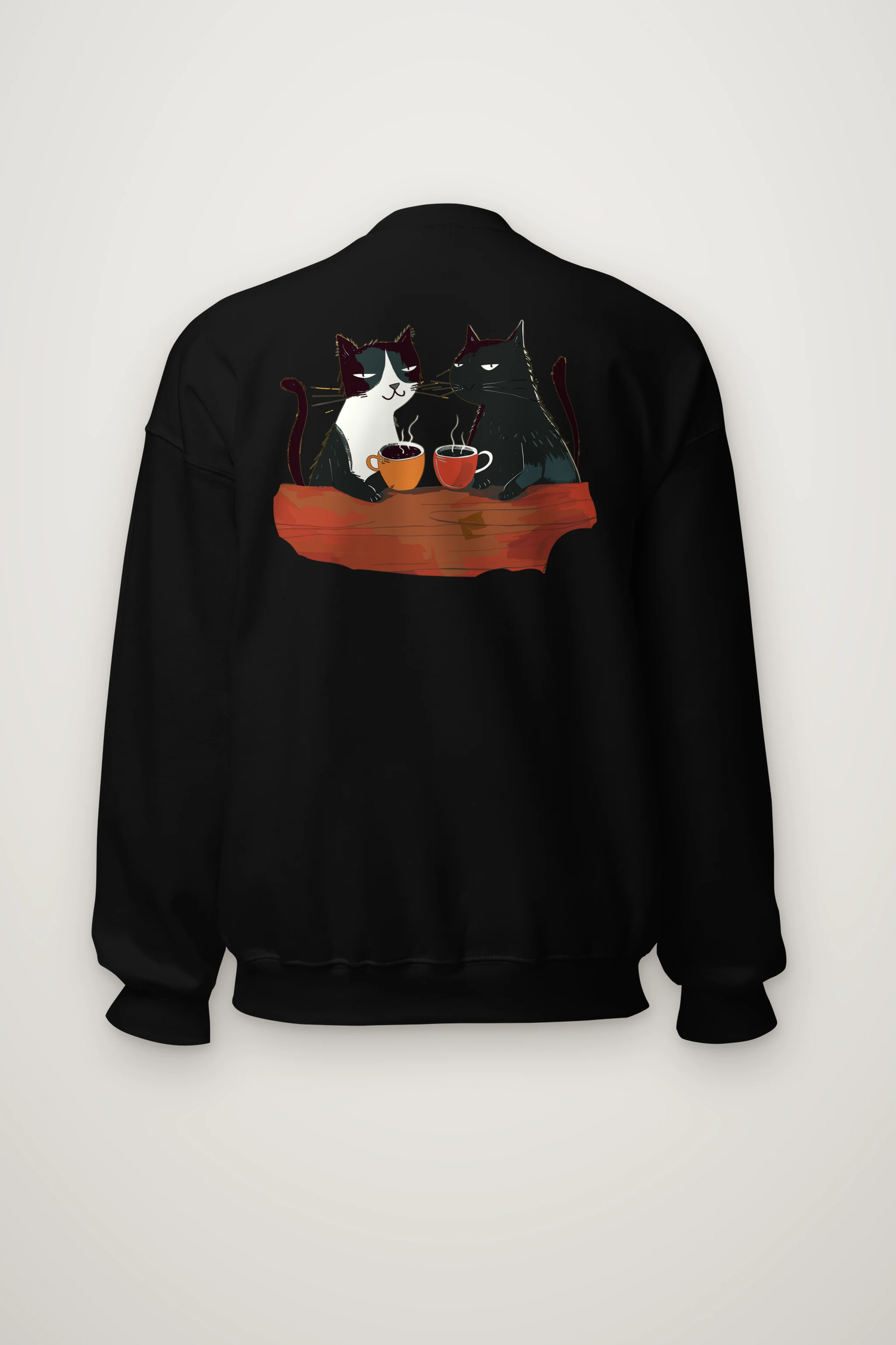 "Coffee Cat Companions" Heavy Blend Unisex Crewneck Sweatshirt