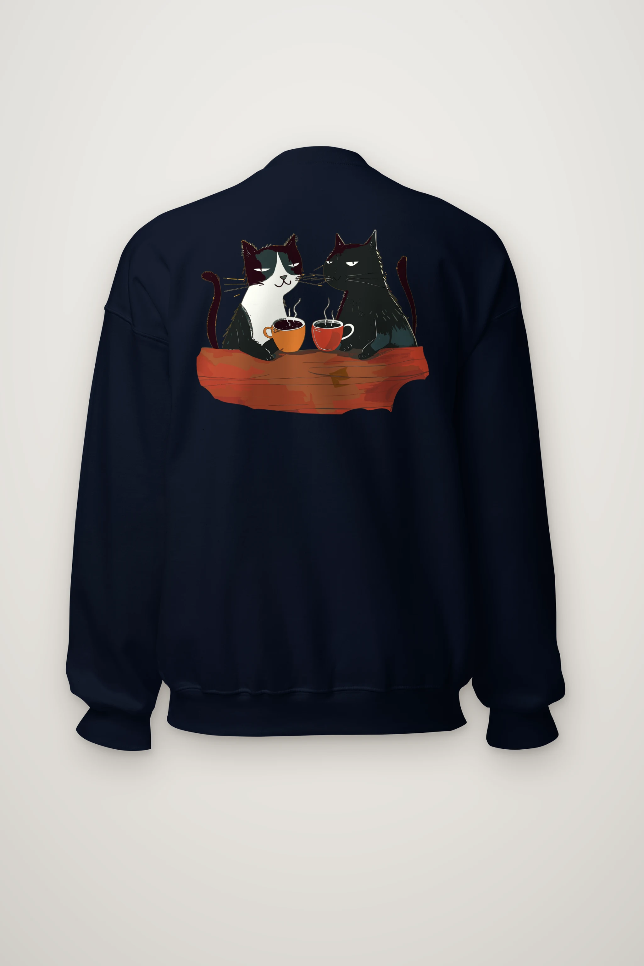 "Coffee Cat Companions" Heavy Blend Unisex Crewneck Sweatshirt