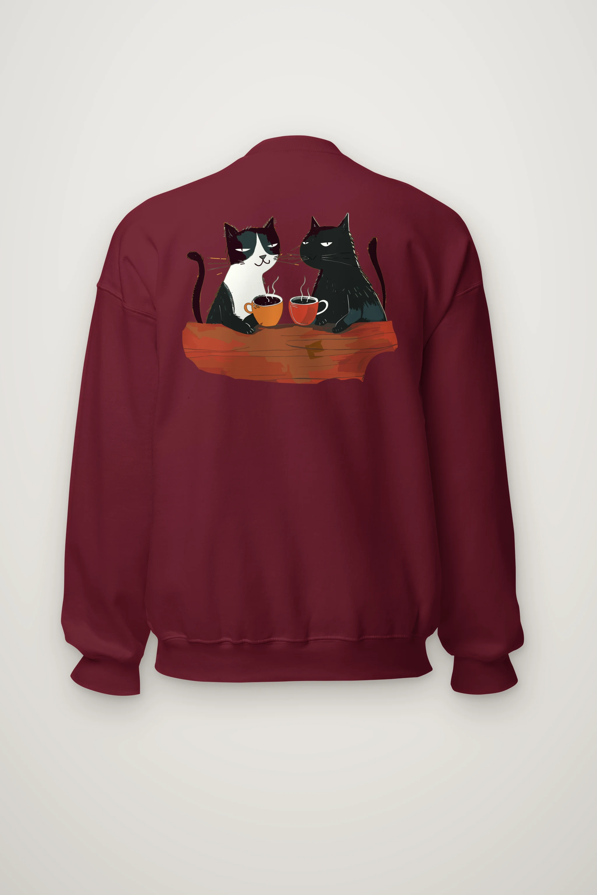 "Coffee Cat Companions" Heavy Blend Unisex Crewneck Sweatshirt