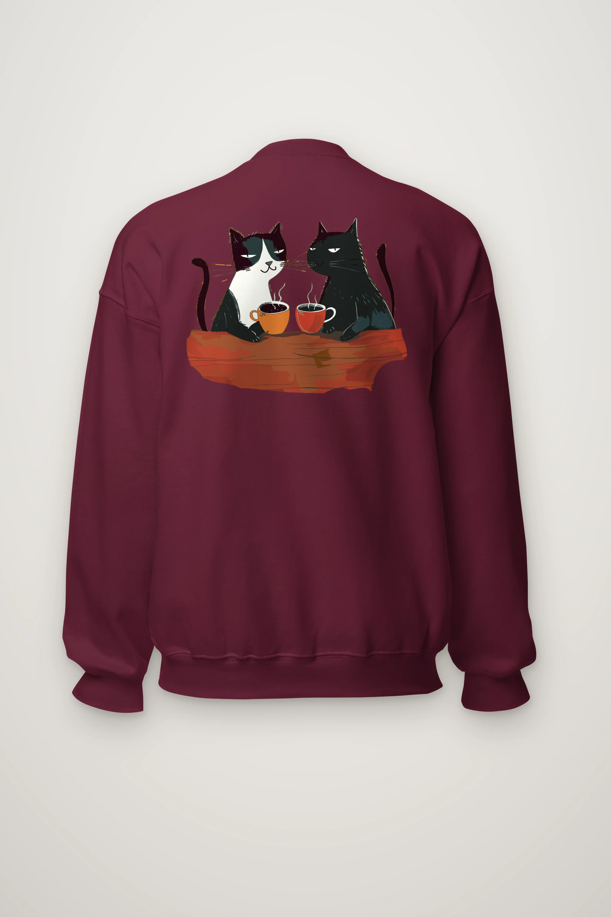 "Coffee Cat Companions" Heavy Blend Unisex Crewneck Sweatshirt