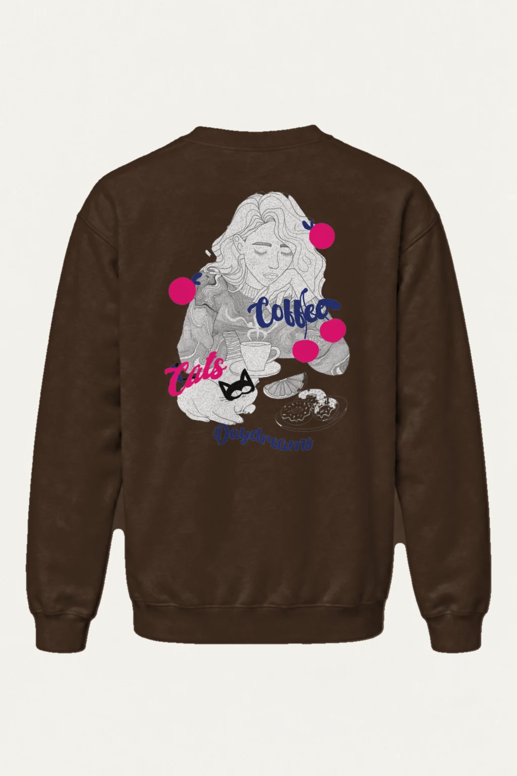 "Coffee Cats Daydreams" Heavy Blend Unisex Crewneck Sweatshirt | Gildan 18000