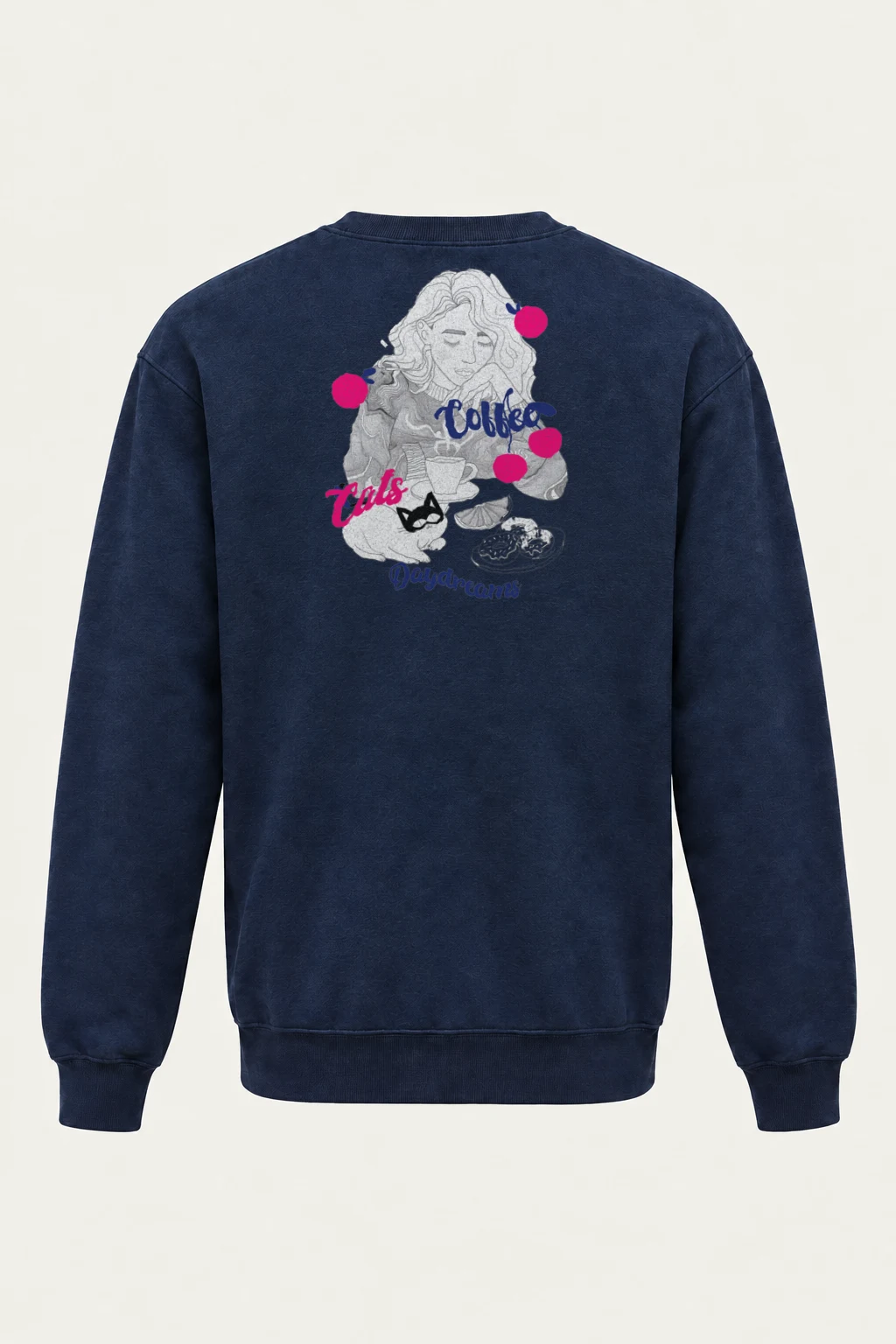 "Coffee Cats Daydreams" Heavy Blend Unisex Crewneck Sweatshirt | Gildan 18000