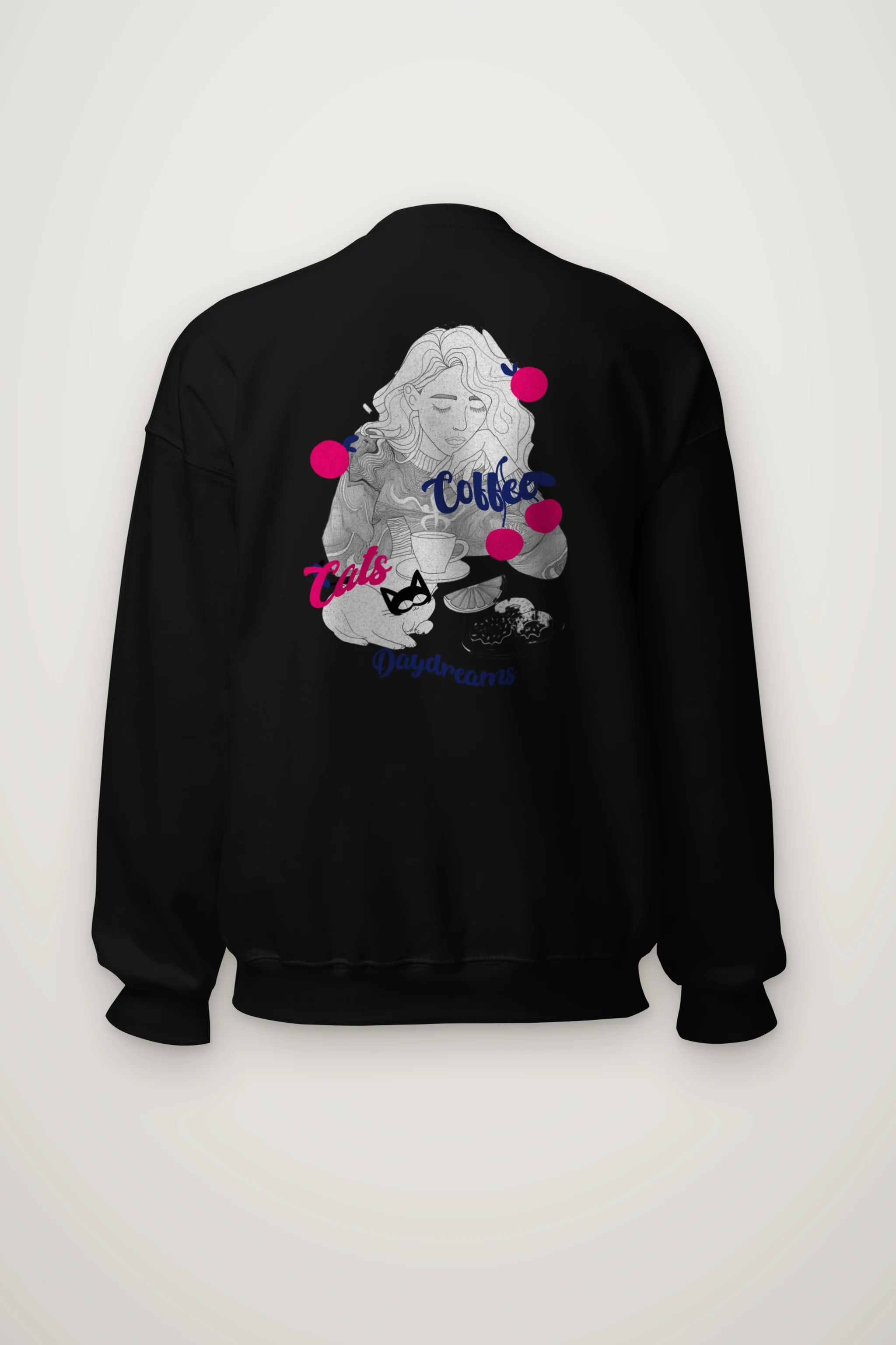 "Coffee Cats Daydreams" Heavy Blend Unisex Crewneck Sweatshirt