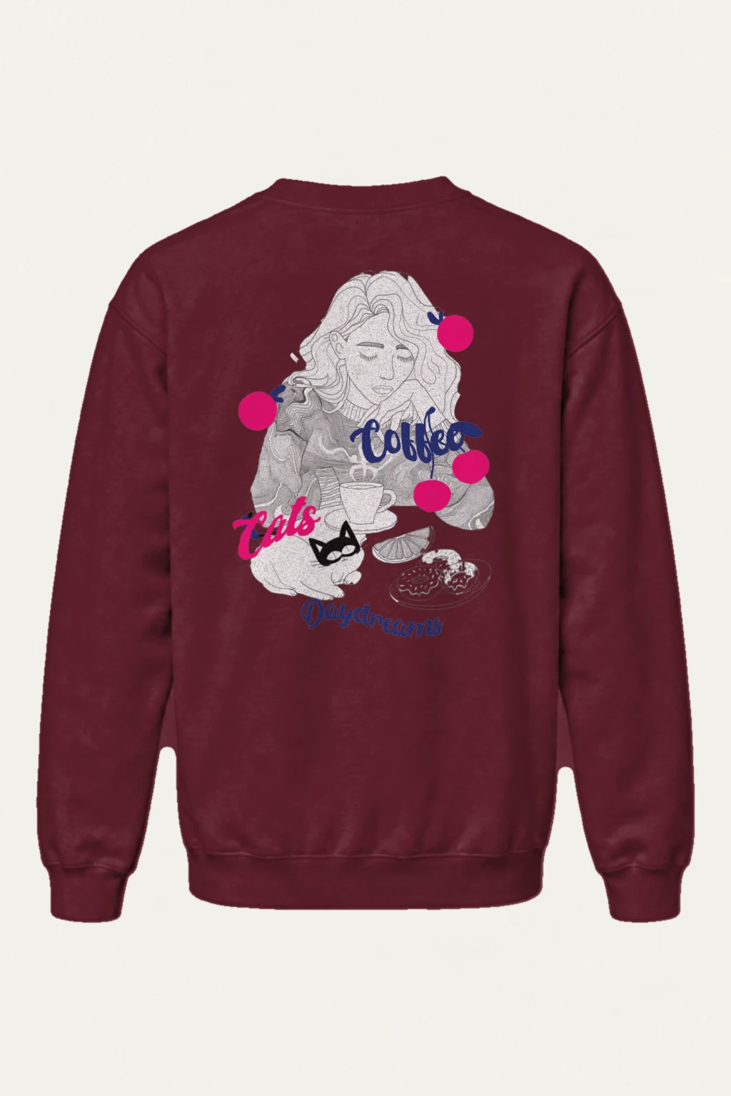 "Coffee Cats Daydreams" Heavy Blend Unisex Crewneck Sweatshirt | Gildan 18000