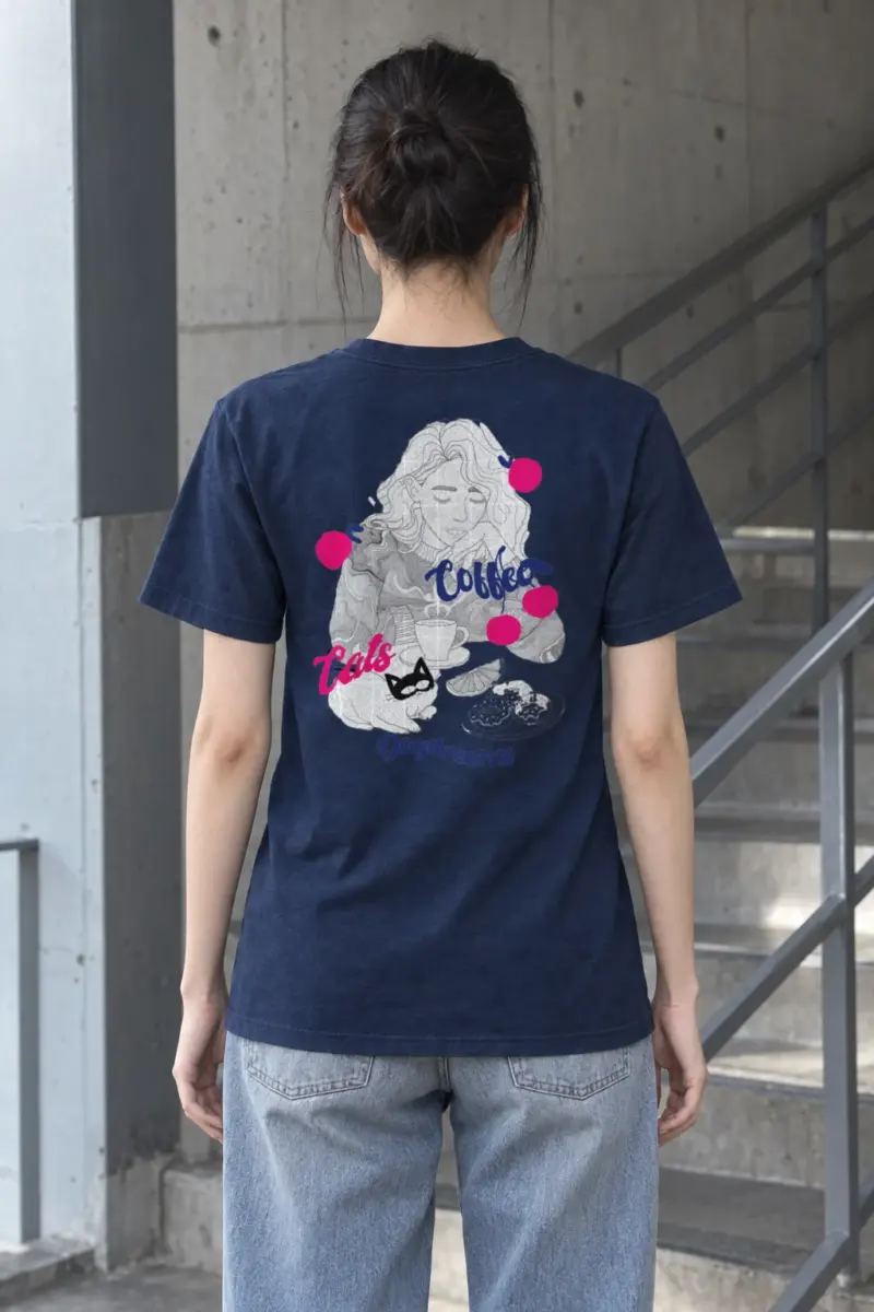 "Coffee Cats Daydreams" Heavyweight Unisex Crewneck T-shirt