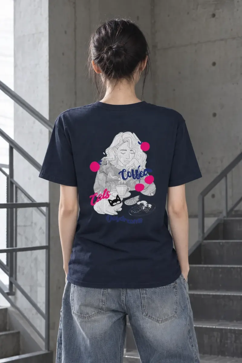 "Coffee Cats Daydreams" Heavyweight Unisex Crewneck T-shirt