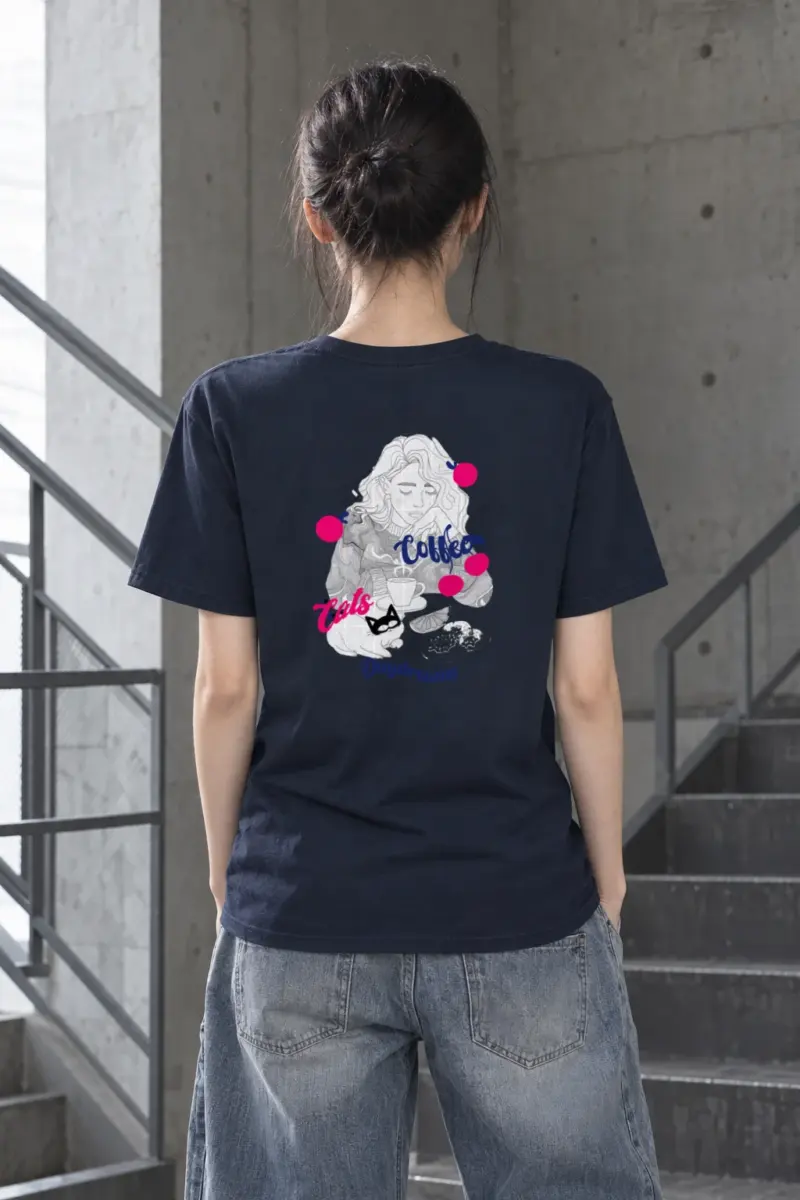"Coffee Cats Daydreams" Heavyweight Unisex Crewneck T-shirt
