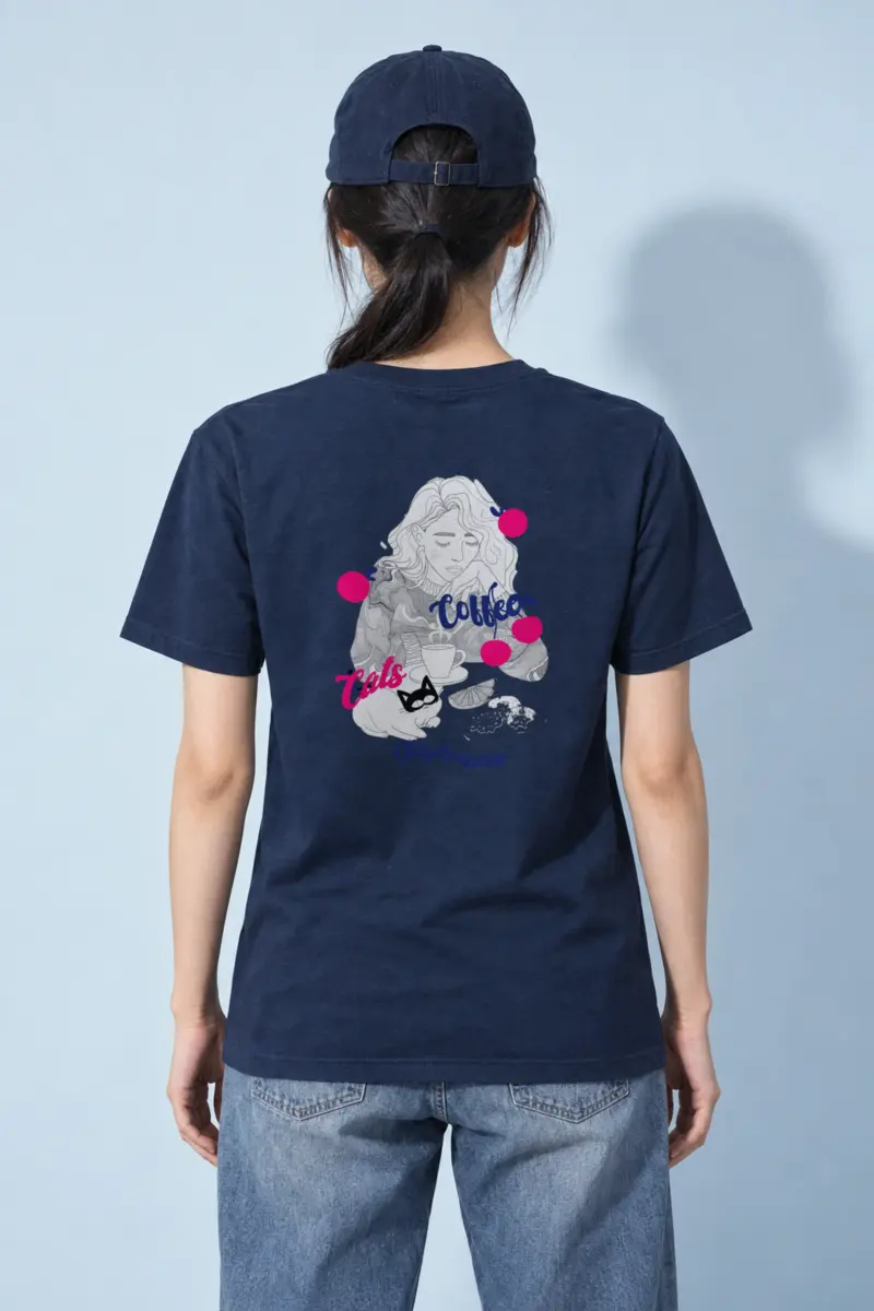 "Coffee Cats Daydreams" Heavyweight Unisex Crewneck T-shirt