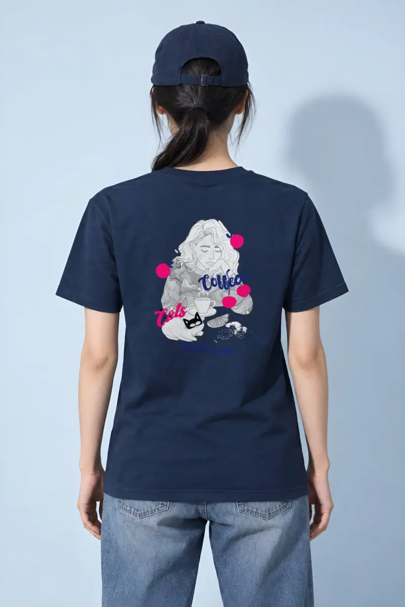 "Coffee Cats Daydreams" Heavyweight Unisex Crewneck T-shirt