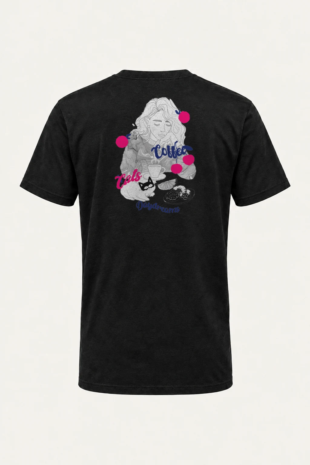 "Coffee Cats Daydreams" Heavyweight Unisex Crewneck T-shirt | Gildan 5000