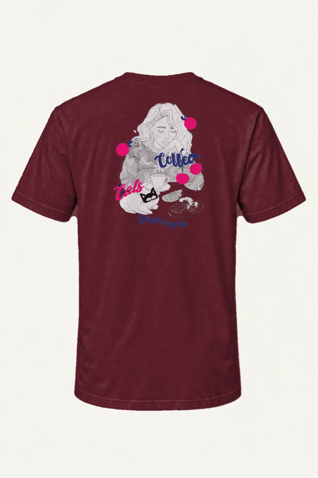 "Coffee Cats Daydreams" Heavyweight Unisex Crewneck T-shirt | Gildan 5000