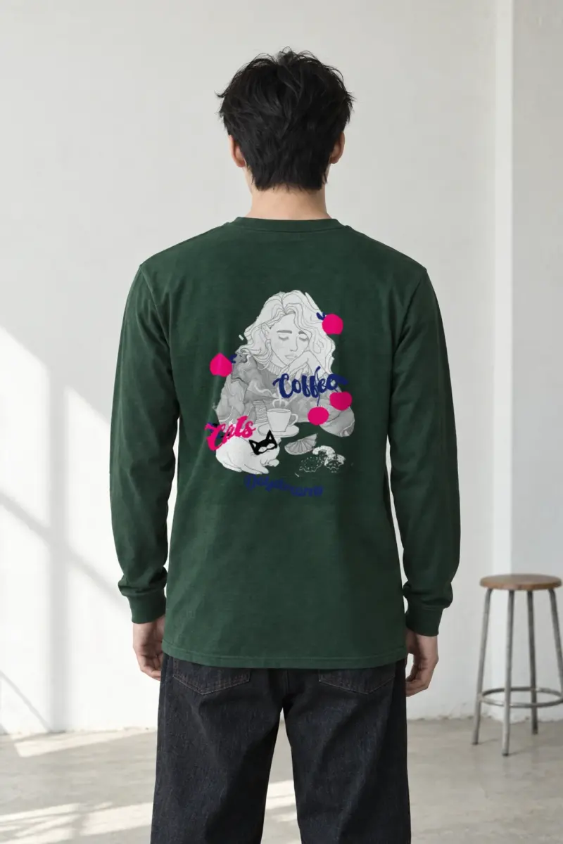 "Coffee Cats Daydreams" Unisex Longsleeve T-shirt