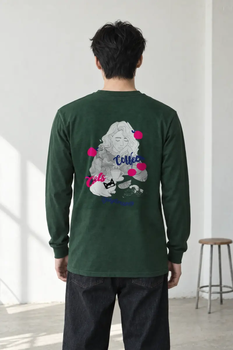 "Coffee Cats Daydreams" Unisex Longsleeve T-shirt