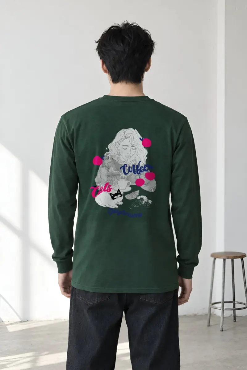 "Coffee Cats Daydreams" Unisex Longsleeve T-shirt